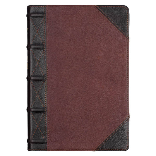 Christian Art Gifts - KJV Bible Giant Print Full-size Full-grain Leather Tan