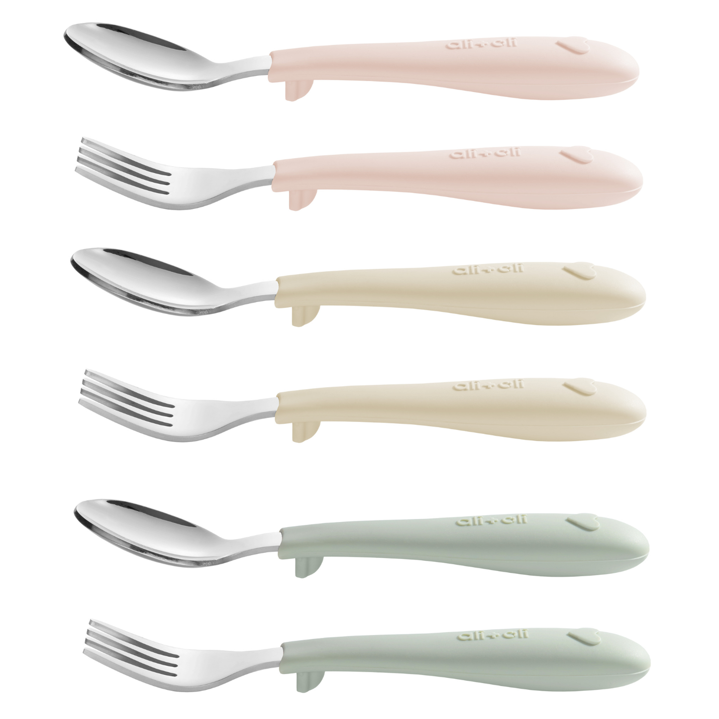 (6pc) Toddler Utensils Set - Stainless Steel (Heart)