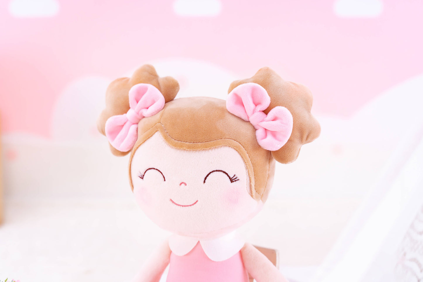 Strawberry Plush Doll With Two Hair Bows