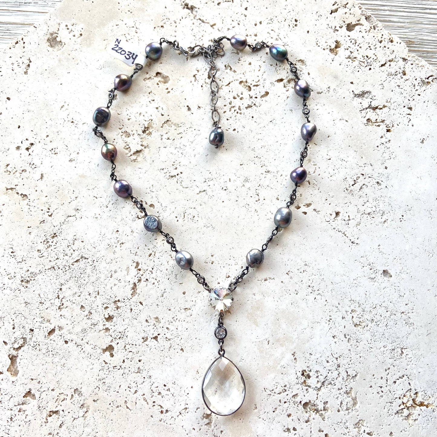 Pearl necklace boutique jewelry bridal silver ocean beach