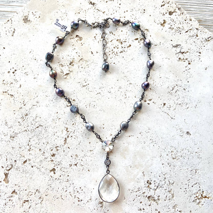 Pearl necklace boutique jewelry bridal silver ocean beach