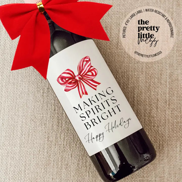 Holiday Wine Label, Christmas Gift, Making Spirits Bright