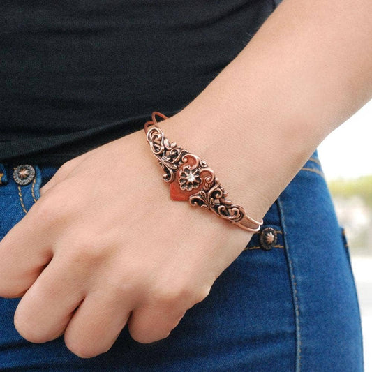 Black Enamel Heart Bracelet