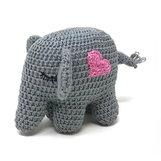 Crochet Elephant - Pink Heart