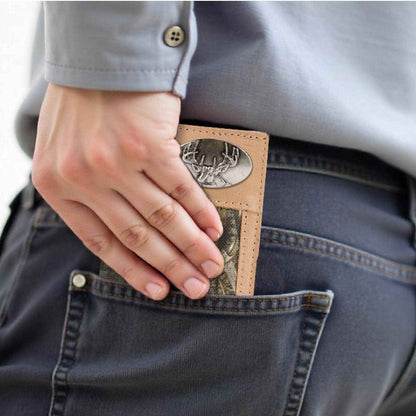 Buck Leather Roper Wallet: Crazyhorse Brown