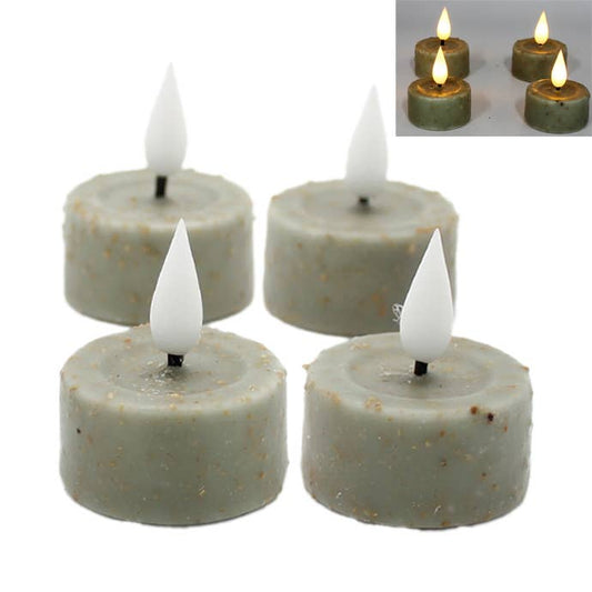 Set of 4 Green Mini Tea Lights