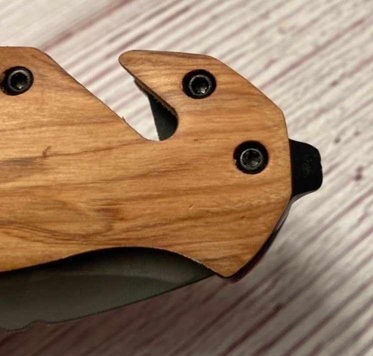 Quail Tail Laser Art - Be Still and Know Knife