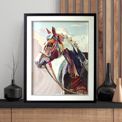 3D Collage Art | Horse w/Bridle (36"x28")