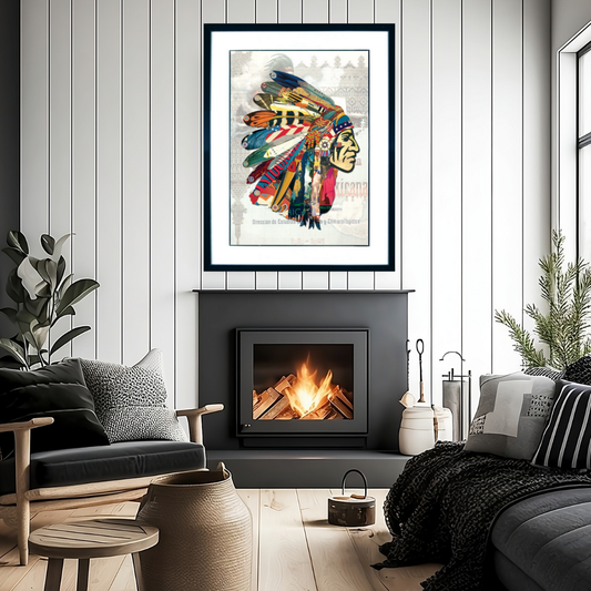 3D Collage Art | Indian Chief (24"x32")