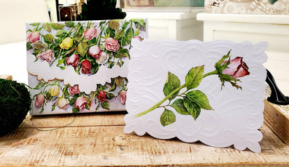 Single Rose Embossed, Die-cut Boxed Note Cards