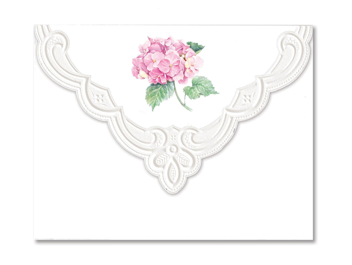 Pink Hydrangea Embossed Notecard Set