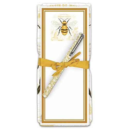 Flour Sack Towel & Magnetic Note Pad Set  Bee