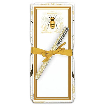 Flour Sack Towel & Magnetic Note Pad Set  Bee