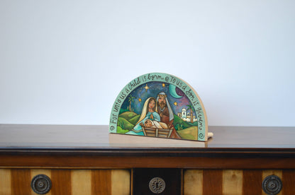 "The Holy Family" Nativity Wood Sculpture