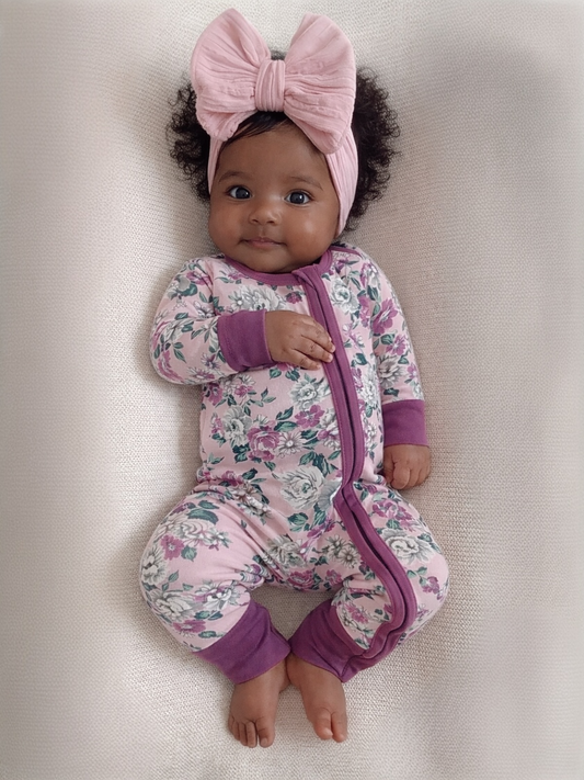 2-Way Zip Romper, Blissful Blossoms: 3 - 6 mo.