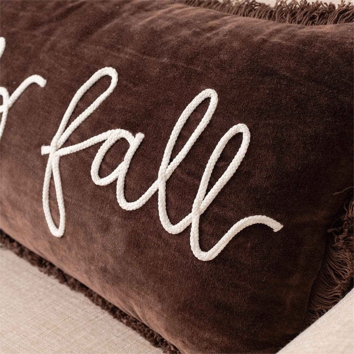Lumbar Pillow - Hello Fall, Brown Velvet (Pk/02)