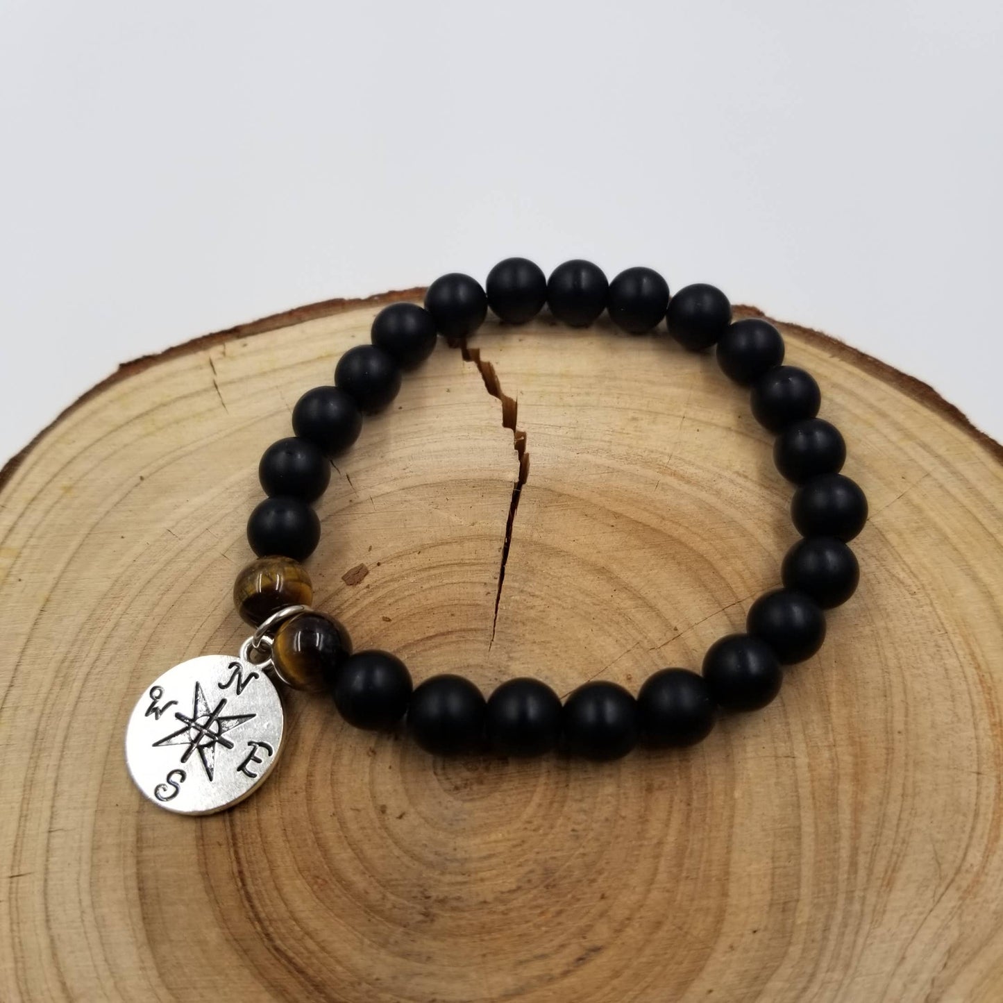 Graduation Compass Natural Stone Bracelet