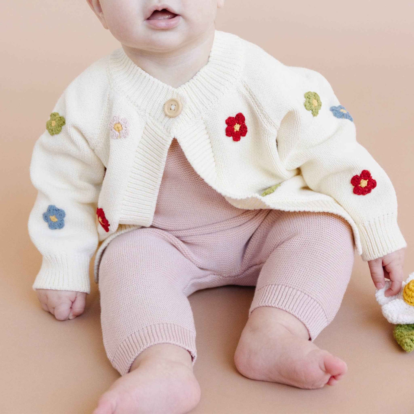 Cotton Flower Cardigan Color Baby Sweaters Clothing: 0-6m