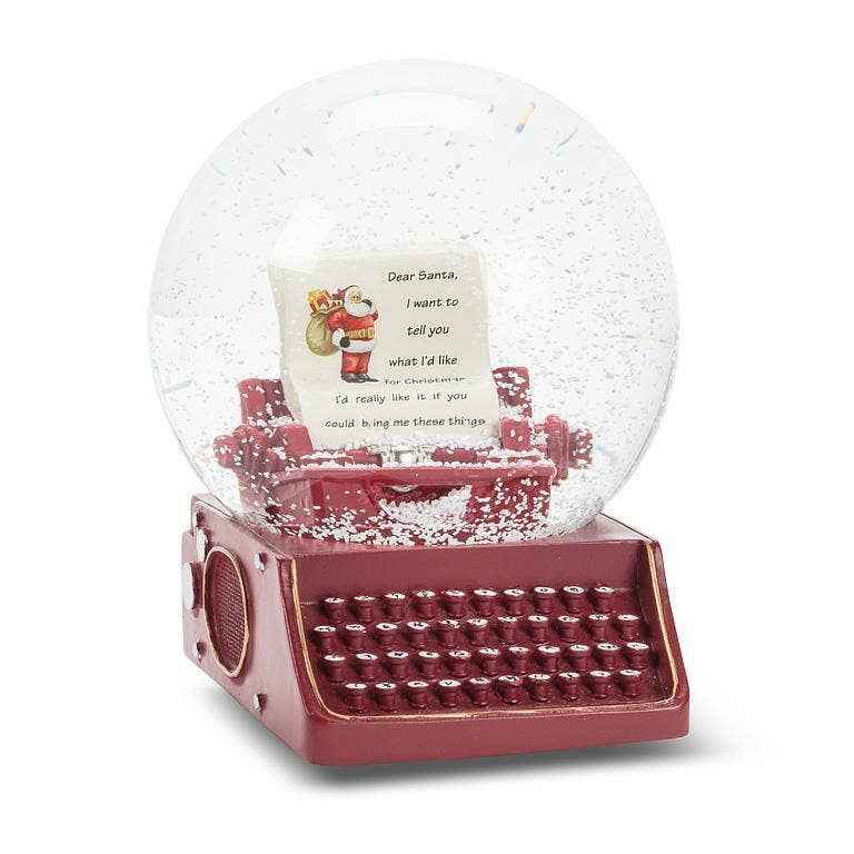 Medium Letter & Typewriter Snow Globe