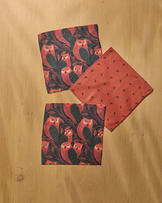 Ember Owl Dishcloth Set