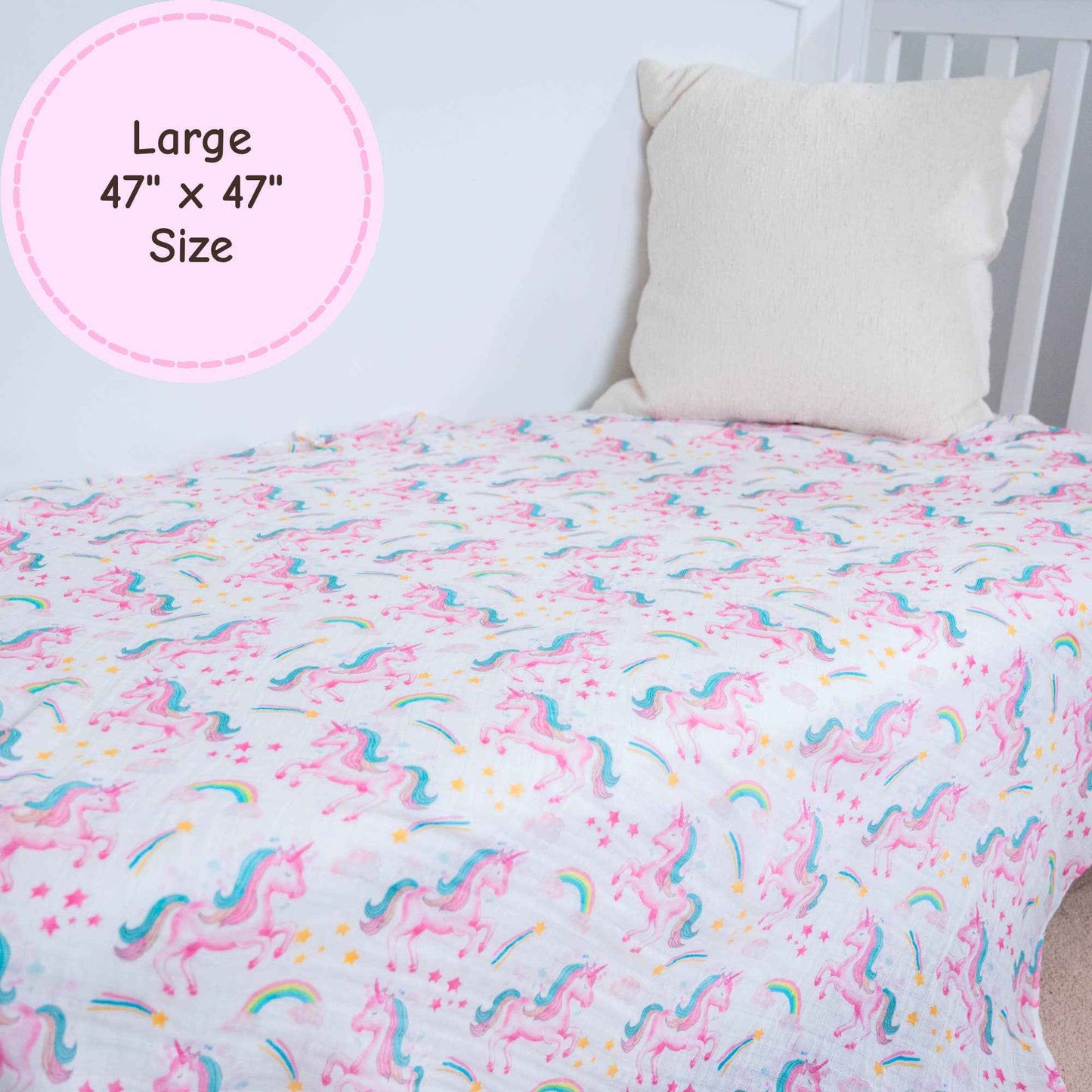 LollyBanks - Unicorn Crew Baby Muslin Swaddle Blanket