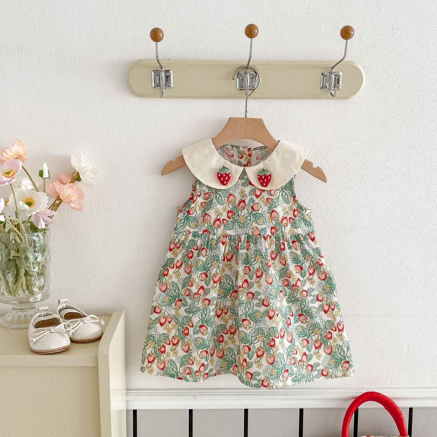 Baby & Kids Strawberry Princess Sundress: Green / 12-18M