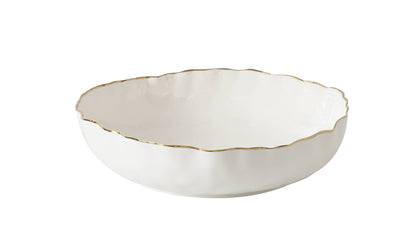 Ex Lg Shallow Bowl Gold Trim