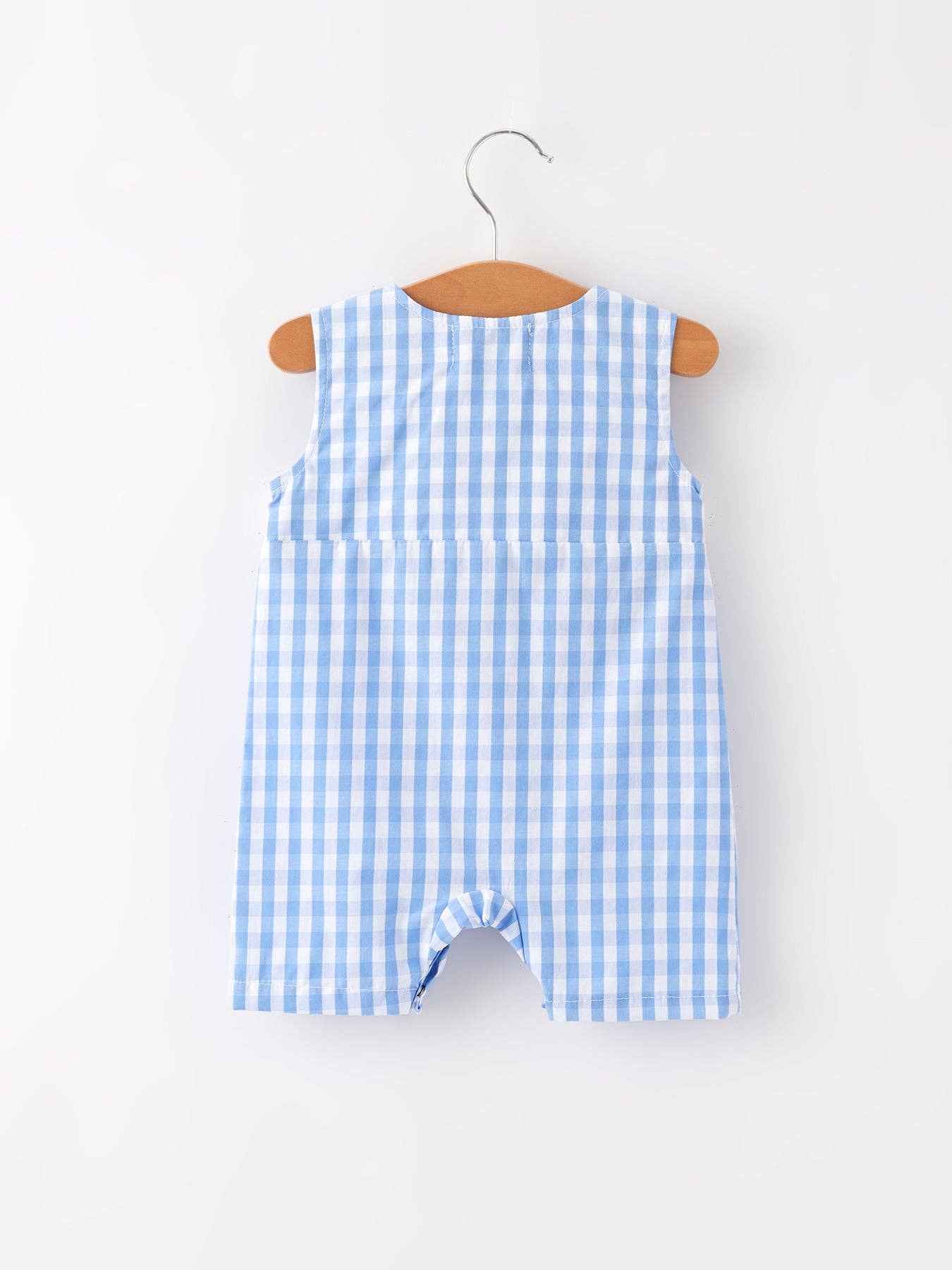 4th of july Flag Embroidery Smocking Boys Romper: 3M