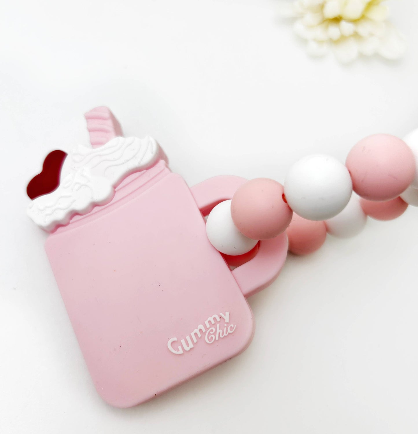 Handheld Milkshake Teether Ring Toy for Babies