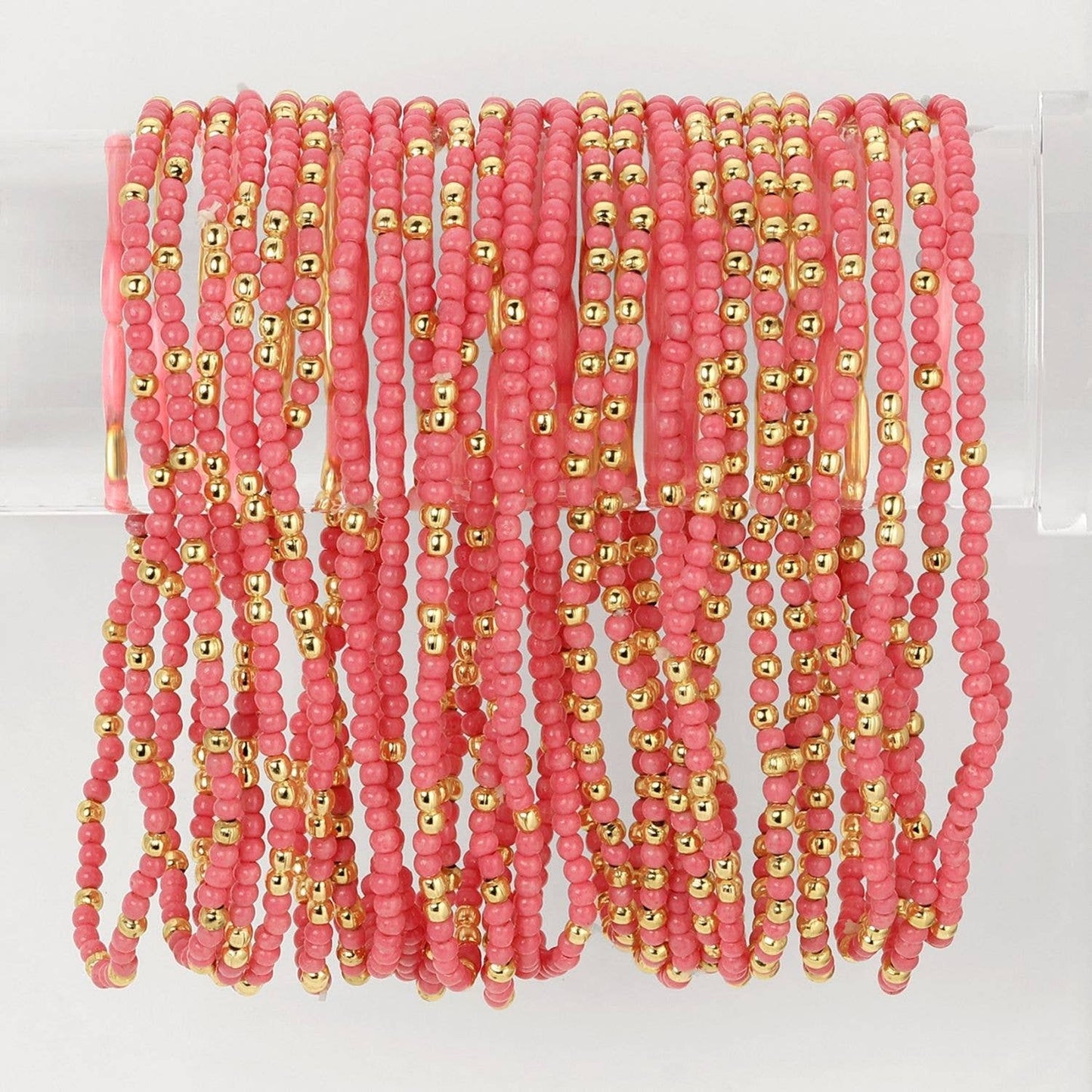 Iris espléndido - Juego de 24 pulseras de cuentas de semillas de 2 mm de color liso