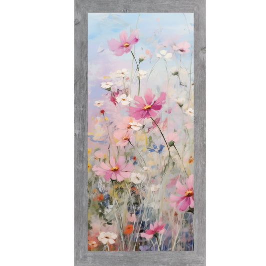 Spring Wildflower Framed Art Summer Pink Floral