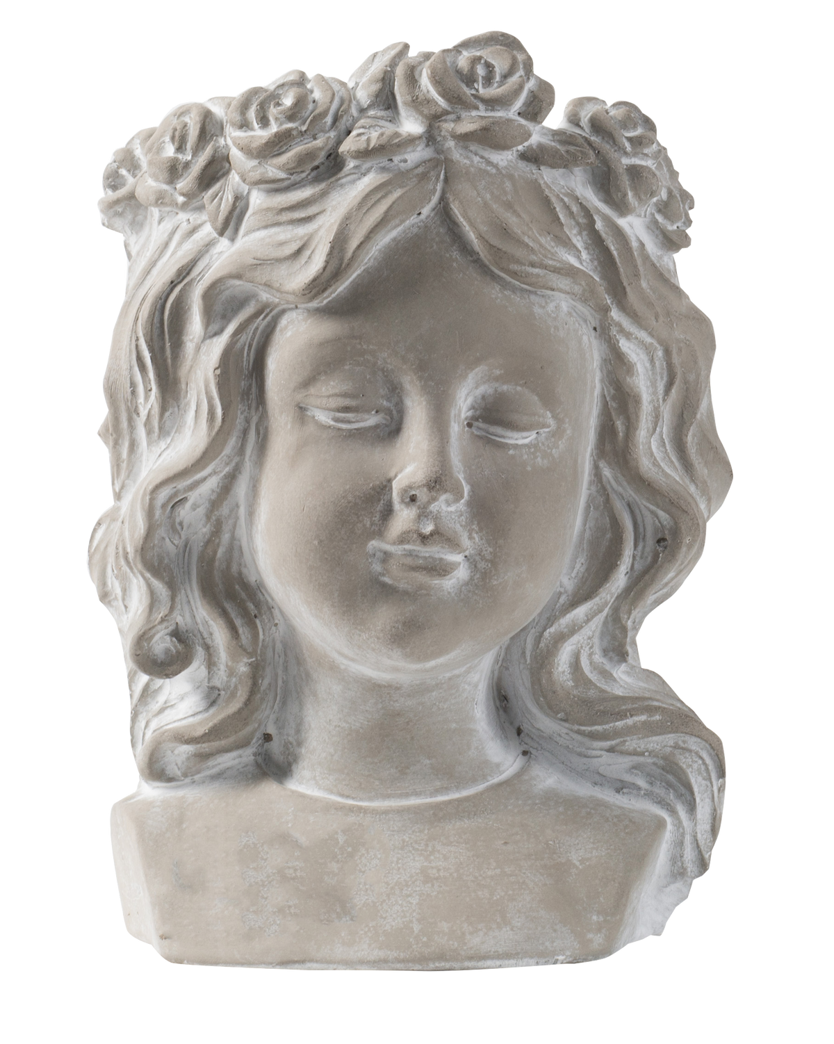 Cement Vintage Woman With Roses Planter – The Olive Branch Boutique