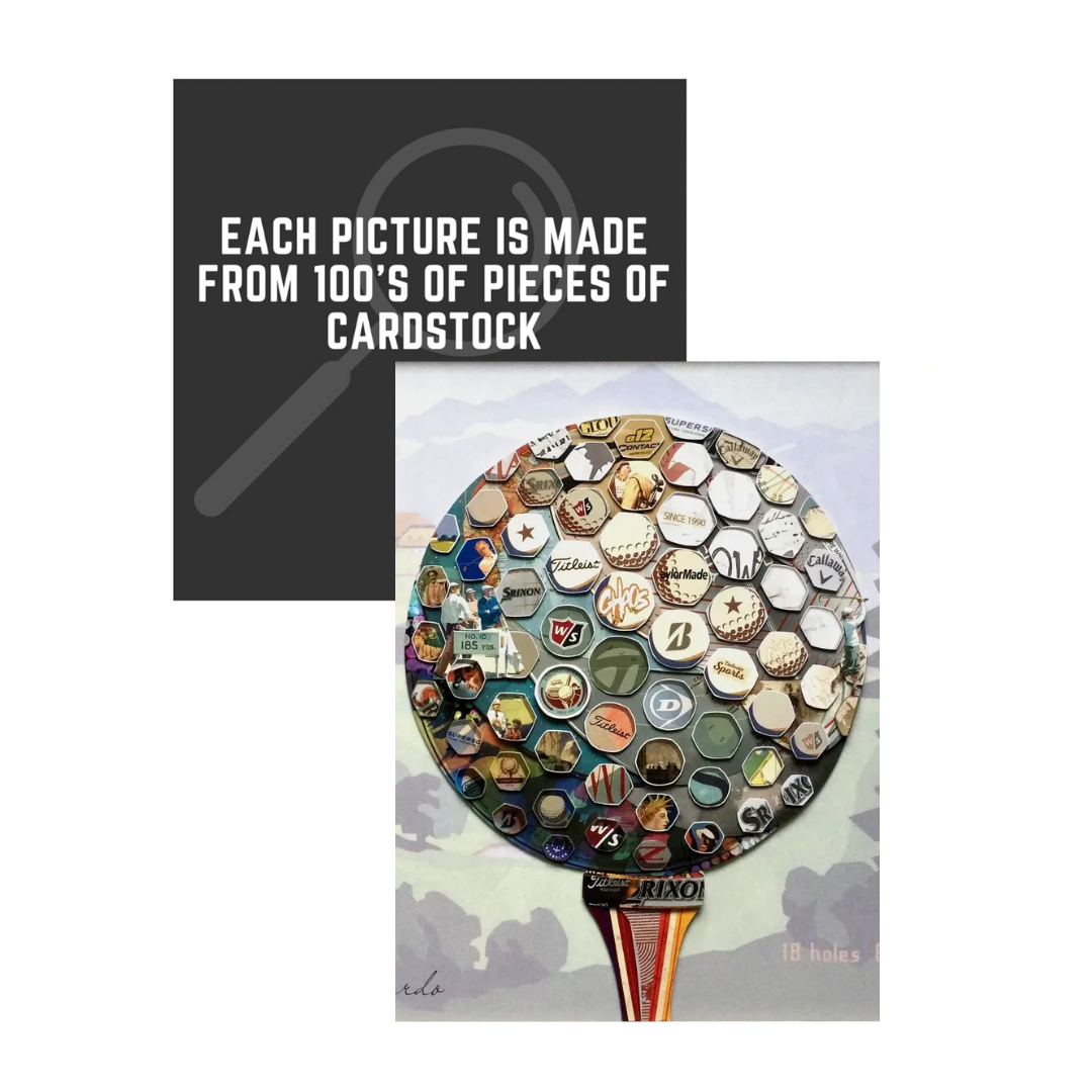 3D Collage Art | Golf Ball Madness (26"x26")
