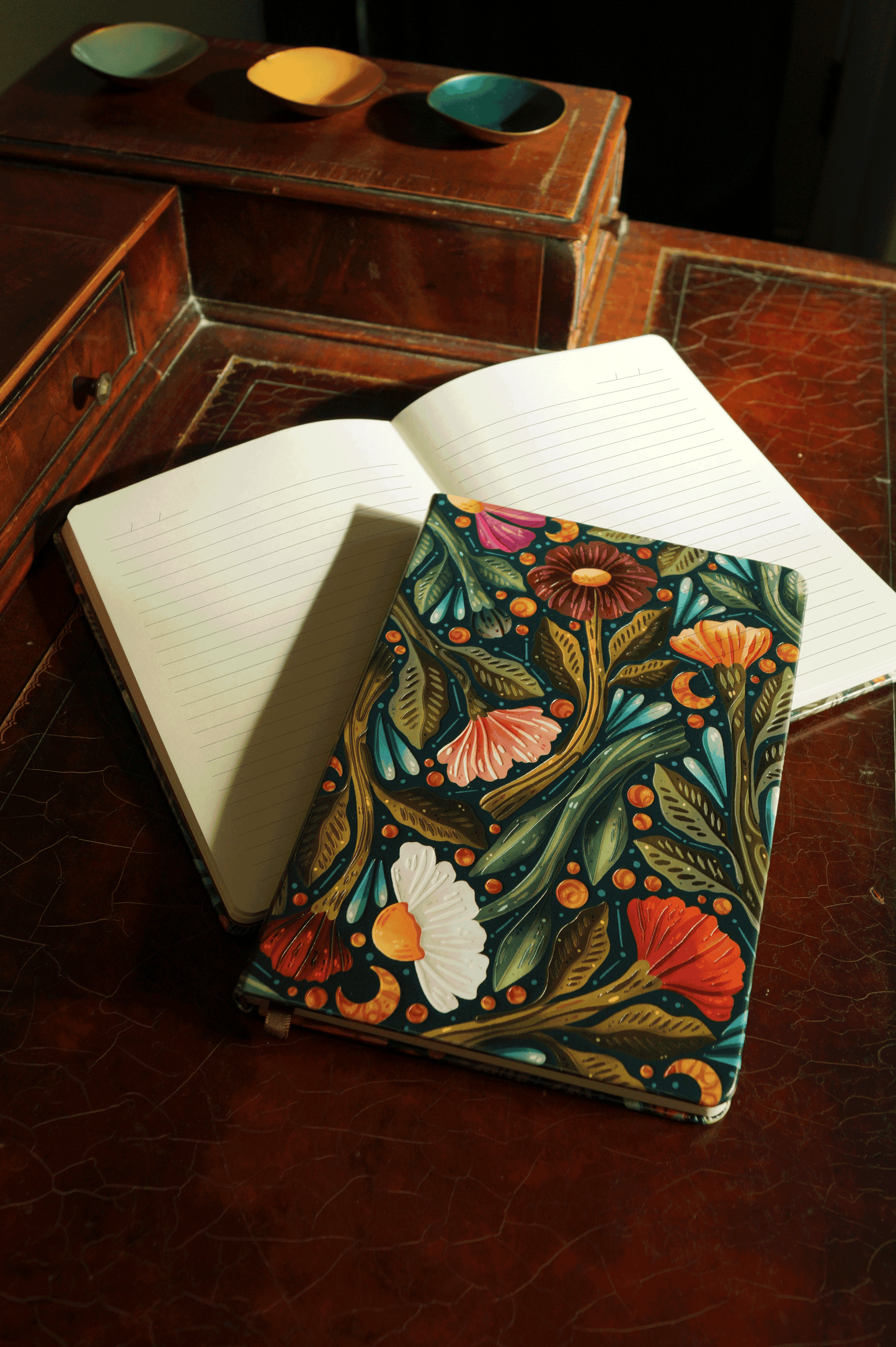 Night Sky Floral Embroidered Journal Notebook