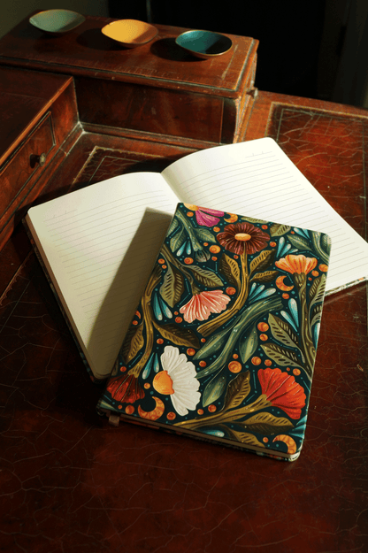 Night Sky Floral Embroidered Journal Notebook