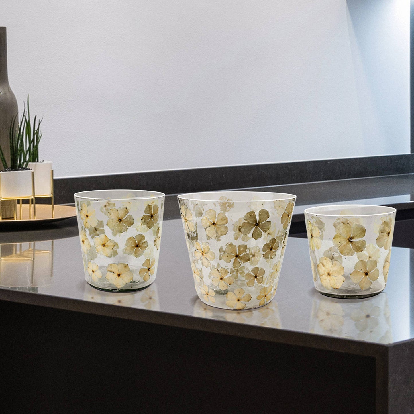 Enameled Flower Hurricane - Small