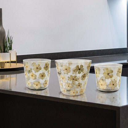 Enameled Flower Hurricane - Small