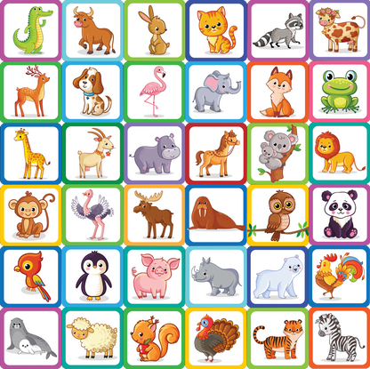Animals Memory Match Game (Set of 72 cards)