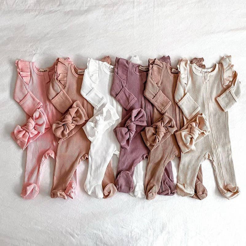Baby Girl Cotton Romper - White
