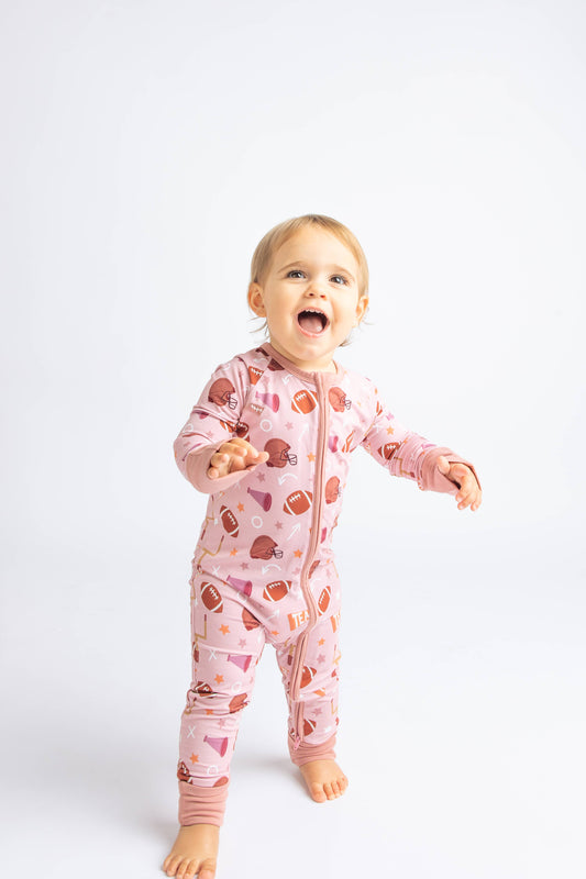 Pijama convertible de bambú para bebé para niñas con temática de fútbol