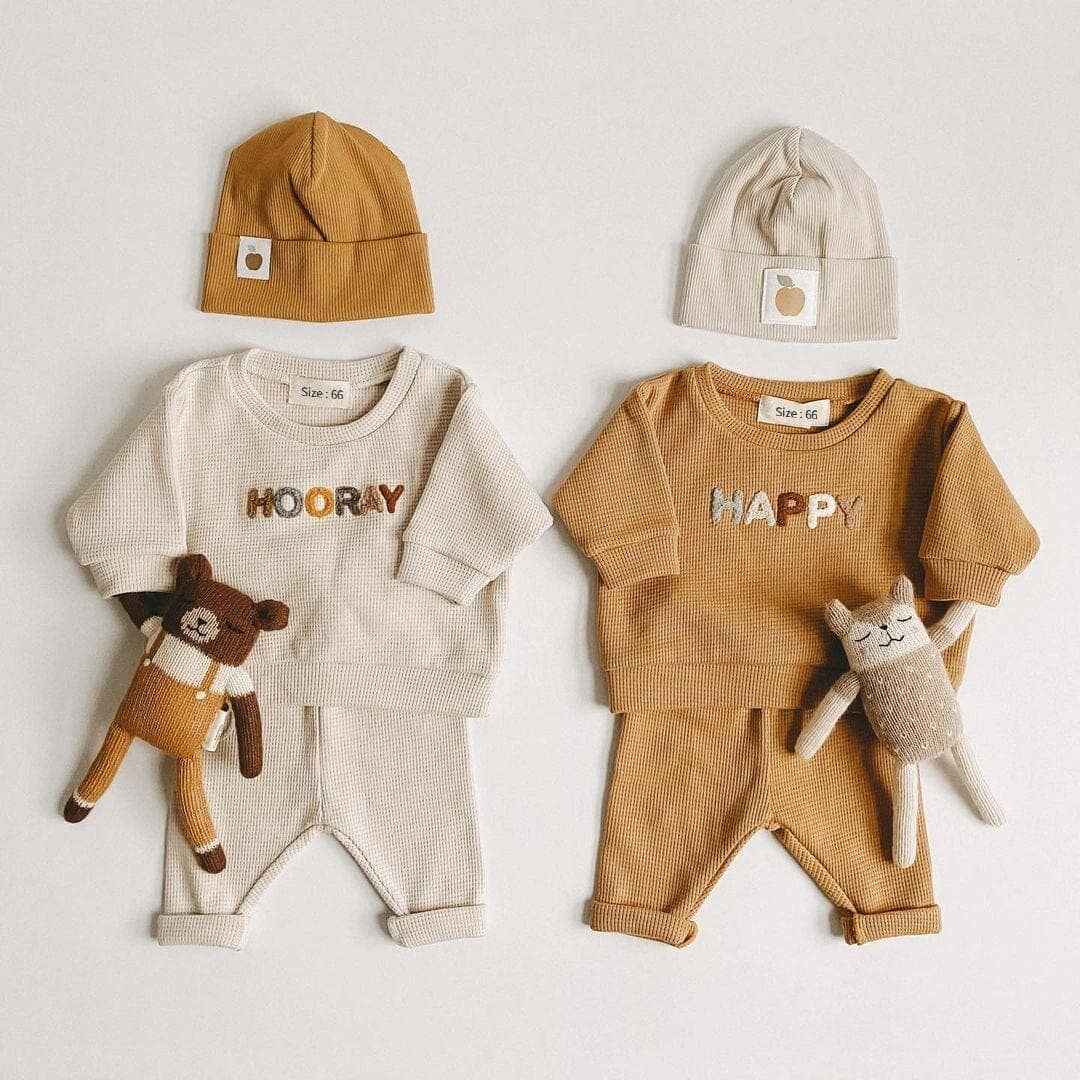 Fashion Baby Clothes Set: Beige / 6-12M