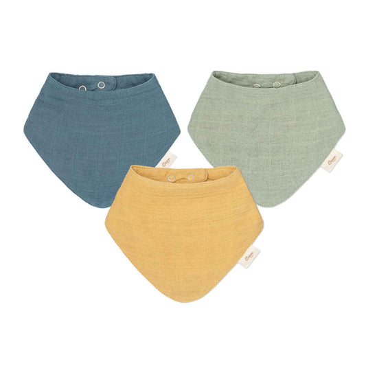 Crane Baby - Muslin 3-Pc. Bib Set - River
