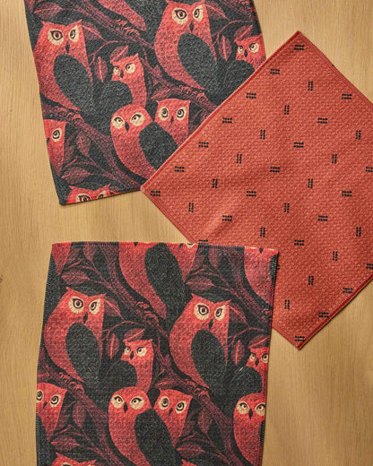Ember Owl Dishcloth Set