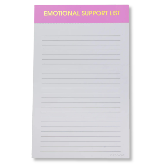Lista de apoyo emocional - Bloc de notas rayado - Lavanda - 65 páginas perforadas - 5x8