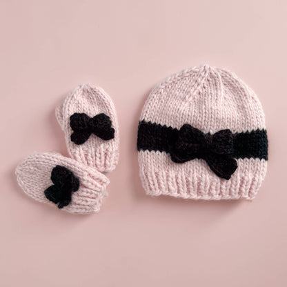 Bow Mittens, Baby Pink/Black | Baby & Kids Holiday Accessory