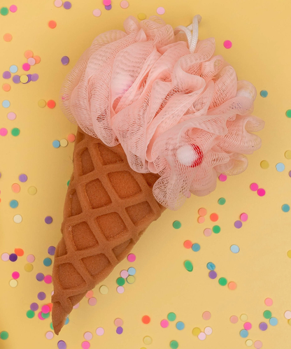 Cait + Co - Forever Young-Bath Pouf & Sponge-Ice Cream - Pink