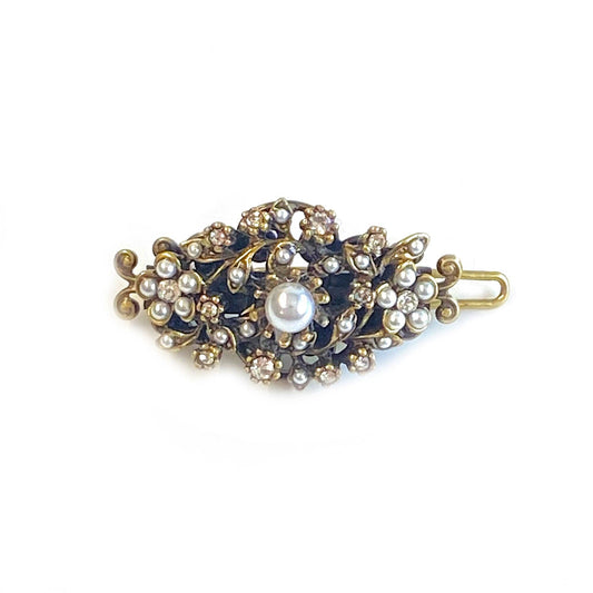 Crystal and Pearl Accent Barrette