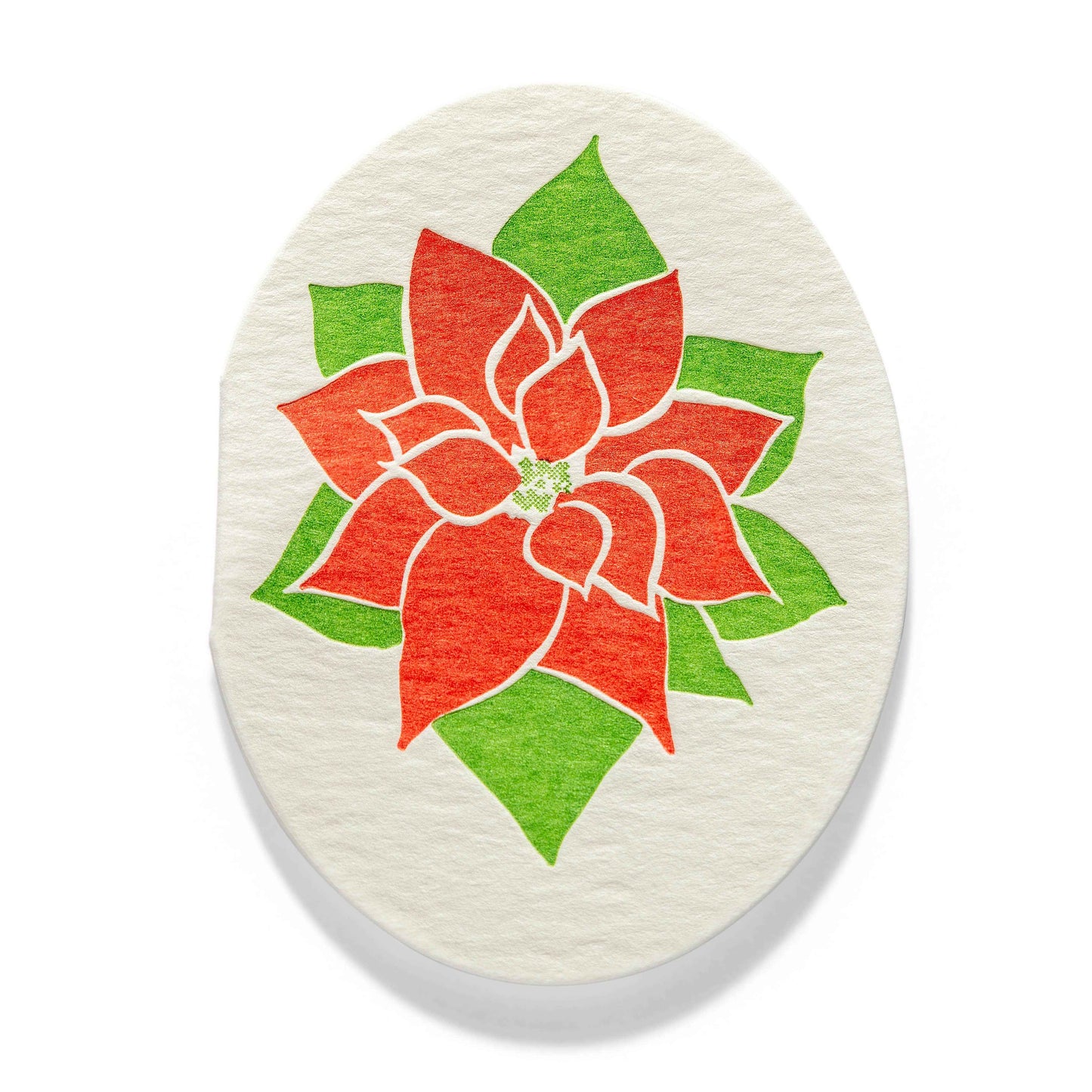 Mini Letterpress Enclosure Card | Poinsettia