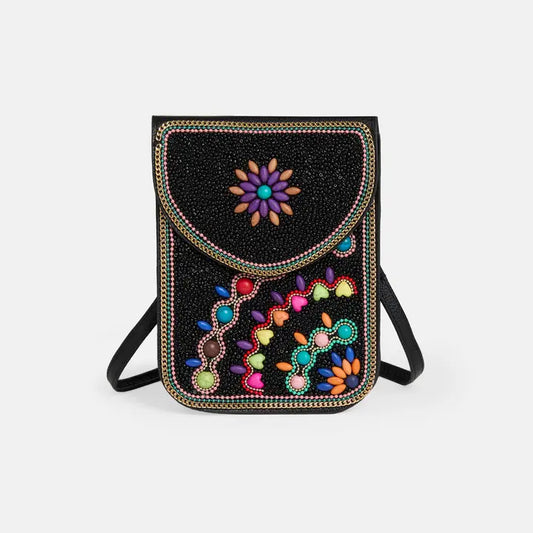 Artisan Beaded Crossbody - Black Multi