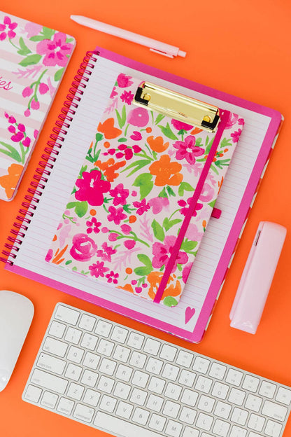 Mini Clipboard Folio, Watercolor Flowers